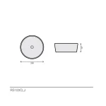 Rubicer ROUND GOLD Nadgradni Lavabo fi 36 cm Rubicer ROUND GOLD Nadgradni Lavabo fi 36 cm