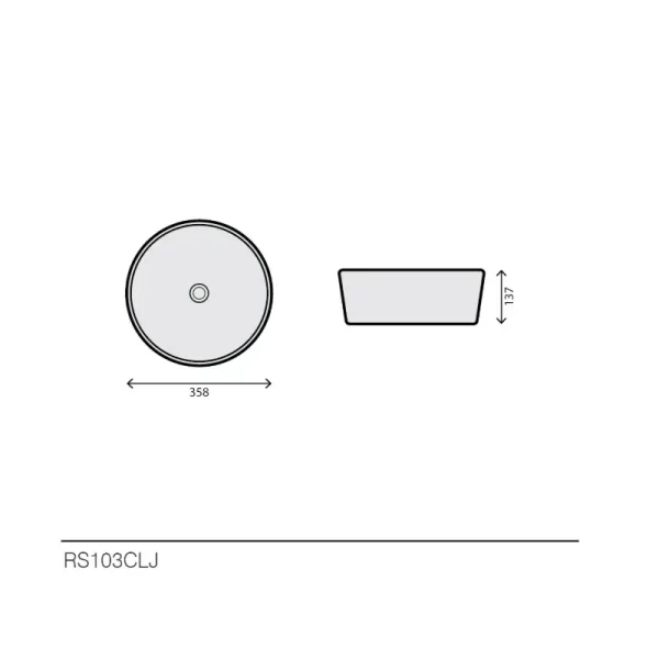 Rubicer ROUND GOLD Nadgradni Lavabo fi 36 cm