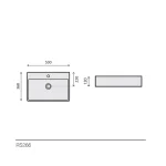 Rubicer SQUARE Nadgradni Lavabo 53x36 cm sa rupom Rubicer SQUARE Nadgradni Lavabo 53x36 cm sa rupom