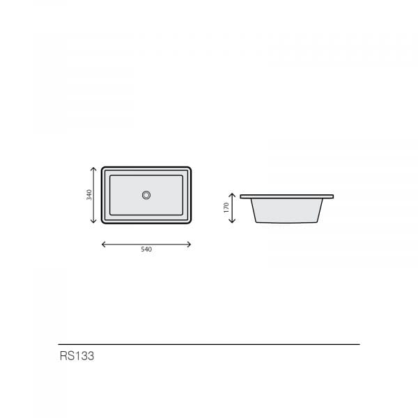 Rubicer SQUARE Podgradni Lavabo 54x34 cm RS133