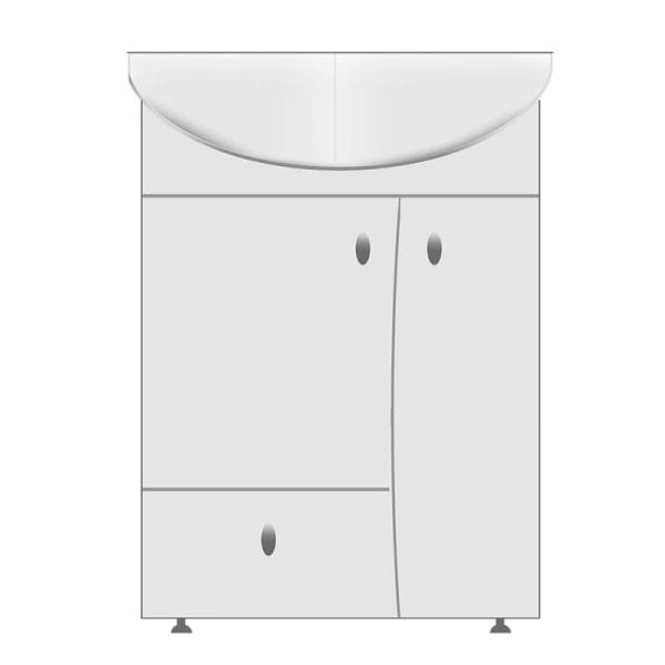 Lavabo sa Ormarićem CeraLux 60x41 cm