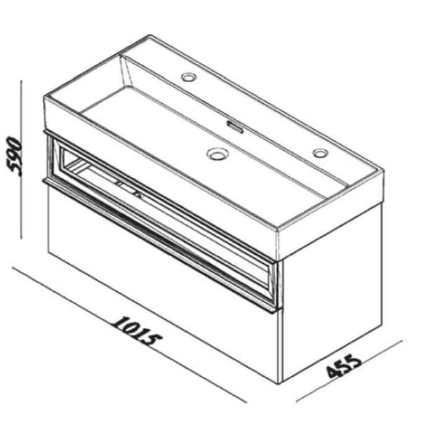 Lineart Lavabo sa Ormarićem SHARP 100x46 cm Cadiz