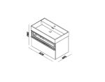 Lineart Lavabo sa Ormarićem SHARP 80x46 cm Cadiz Lineart Lavabo sa Ormarićem SHARP 80x46 cm Cadiz
