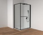 Tuš Kabina 100x80 Atlas PRO 1V Black sa jednim kliznim vratima Tuš Kabina 100x80 Atlas PRO 1V Black sa jednim kliznim vratima
