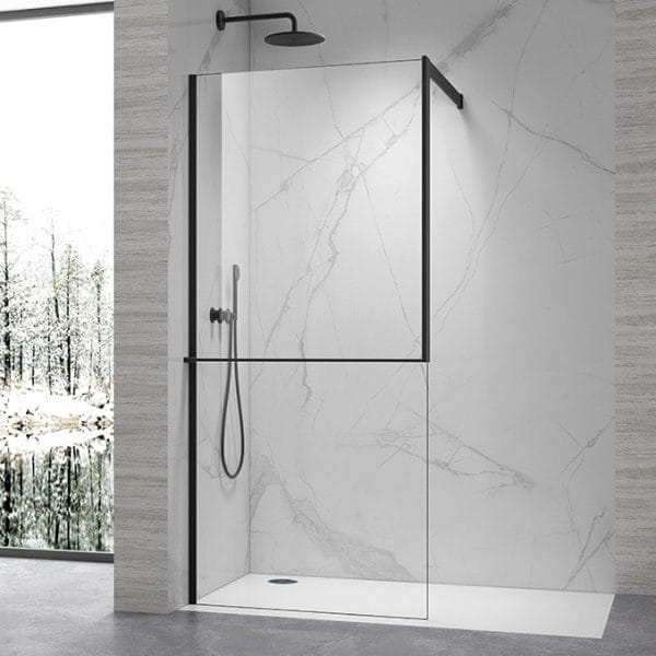 Walk In Paravan 100 Copen FRAME Black - Tuš Stena Crna 100 cm