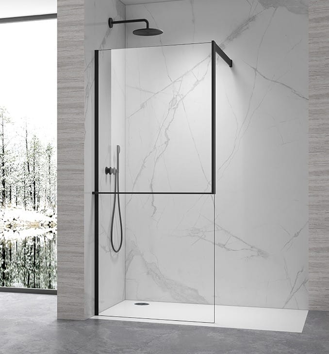 Walk In Paravan 100 Copen FRAME Black - Tuš Stena Crna 100 cm Walk In Paravan 100 Copen FRAME Black - Tuš Stena Crna 100 cm