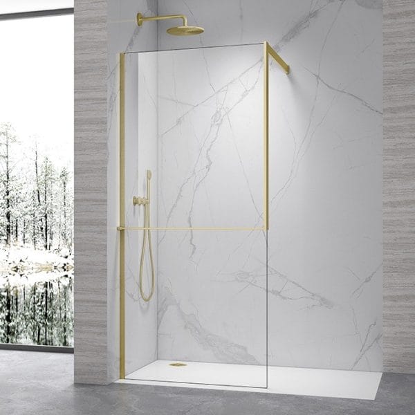 Walk In Paravan 100 Copen FRAME Brushed GOLD - Zlatna Tuš Stena 100